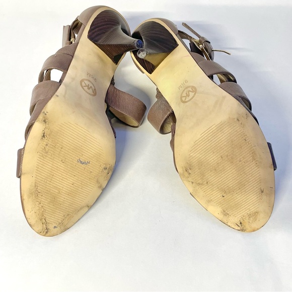 Michael Kors Strappy Gladiator Brown Leather Sandals Women Size 9.5 - Picture 6 of 7